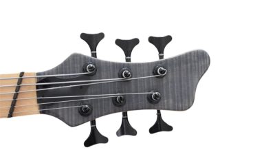 Custom Onyx Patriot Gray Flame Maple 6 String Bass Multi Scale Fanned Fret - Image 12