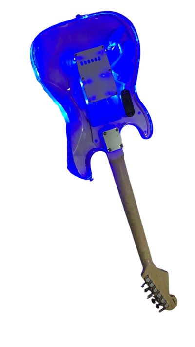 Custom Regent Plexiglass Acrylic Lucite LED Guitar ST Rosewood Fretboard - Image 2