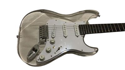 Custom Regent Plexiglass Acrylic Lucite LED Guitar ST Rosewood Fretboard - Image 3
