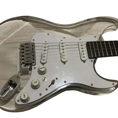 Custom Regent Plexiglass Acrylic Lucite LED Guitar ST Rosewood Fretboard - Image 3
