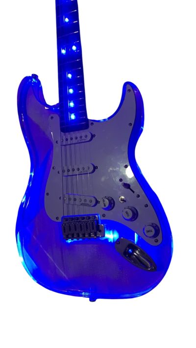 Custom Regent Plexiglass Acrylic Lucite LED Guitar ST Rosewood Fretboard