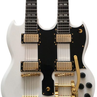 Custom Crown SG EDS1275 Bigsby Don Felder Arctic White Double Neck 12 6 String Guitar
