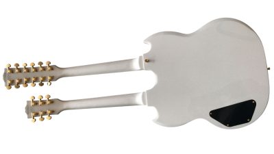 Custom Crown SG EDS1275 Bigsby Don Felder Arctic White Double Neck 12 6 String Guitar - Image 4