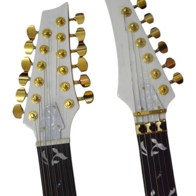 Custom Axis Steve Double Neck White Jem 6 and 12 String Guitar Tree Of Life Inlay - Image 6