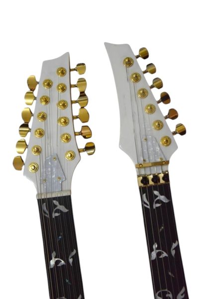 Custom Axis Steve Vai Double Neck White Jem 6 and 12 String Guitar Tree Of Life Inlay - Image 6