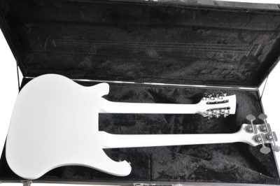 Custom Nova 4080 Geddy Lee Double Neck Tuxedo White 4 String Bass 12 String Guitar - Image 2
