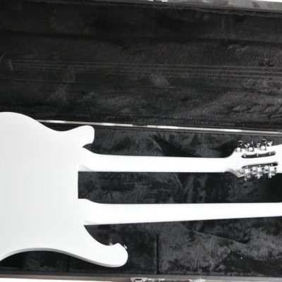 Custom Nova 4080 Geddy Lee Double Neck Tuxedo White 4 String Bass 12 String Guitar - Image 2