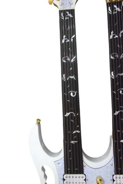 Custom Axis Steve Vai Double Neck White Jem 6 and 12 String Guitar Tree Of Life Inlay - Image 4