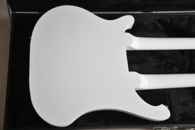 Custom Nova 4080 Geddy Lee Double Neck Tuxedo White 4 String Bass 12 String Guitar - Image 8