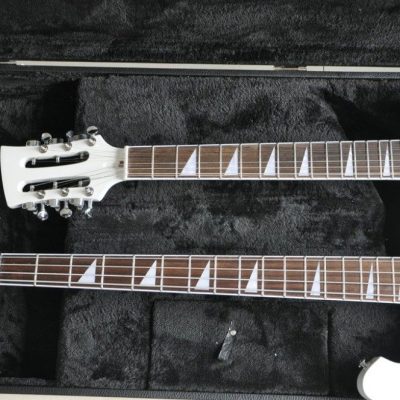 Custom Nova 4080 Geddy Lee Double Neck Tuxedo White 4 String Bass 12 String Guitar - Image 16
