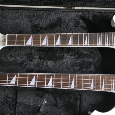 Custom Nova 4080 Geddy Lee Double Neck Tuxedo White 4 String Bass 12 String Guitar - Image 17