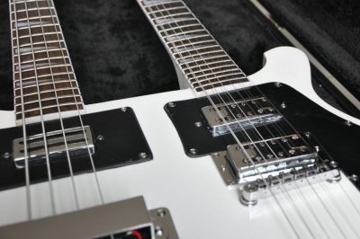Custom Nova 4080 Geddy Lee Double Neck Tuxedo White 4 String Bass 12 String Guitar - Image 18
