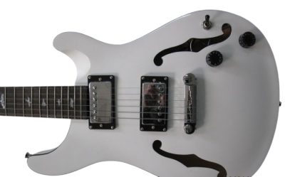 Custom Monarch Santana Fhole Antique White Electric Guitar - Image 6