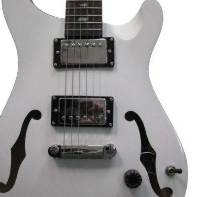 Custom Monarch Santana Fhole Antique White Electric Guitar