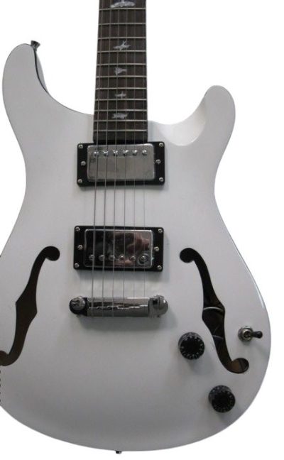 Custom Monarch Santana Fhole Antique White Electric Guitar