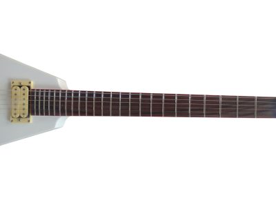 Custom Race Flying V Buckethead White Red Stripe Y2KV Guitar Floyd Rose Tremolo - Image 6