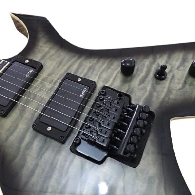 Custom Norturne Master Warlock Extreme Kerry Black Gray Quilted Maple Top Guitar Floyd Rose Tremolo - Image 2