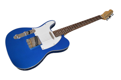 Custom Regent TL Blue Left Handed White Pickguard Electric Guitar - Image 2