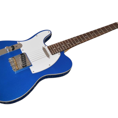 Custom Regent TL Blue Left Handed White Pickguard Electric Guitar - Image 2