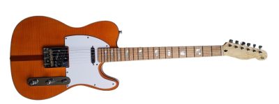 Custom Regent TL Danny Gatton Cubic Zirconium Side Markers Orange Tiger Maple Top Guitar - Image 2