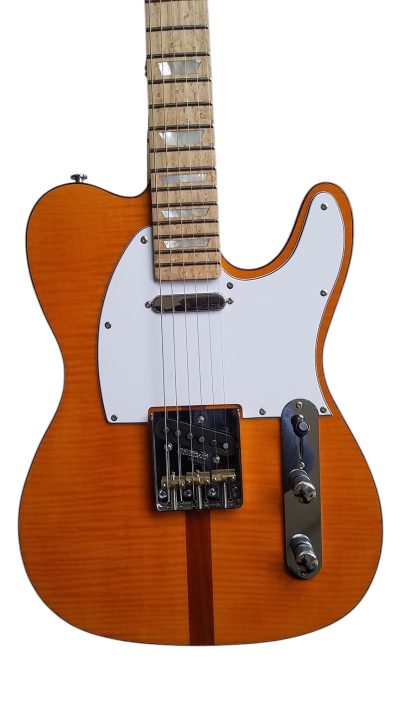 Custom Regent TL Danny Gatton Cubic Zirconium Side Markers Orange Tiger Maple Top Guitar