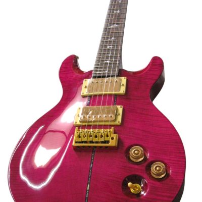 Custom Monarch Santana Pink Flame Maple Top Electric Guitar - Image 7