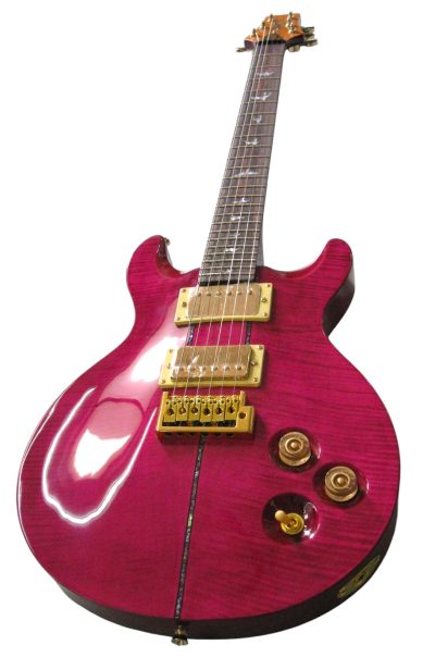 Custom Monarch Santana Pink Flame Maple Top Electric Guitar - Image 7