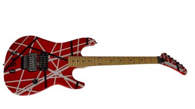 Custom Lazu Wolfgang Striped 5150 Red Tremolo Guitar - Image 3