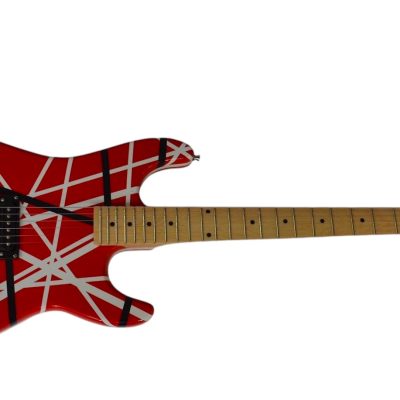 Custom Lazu Wolfgang Striped 5150 Red Tremolo Guitar - Image 3