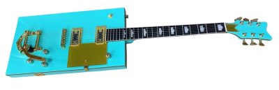 Custom Sovereign Bigsby Bo Diddley G5810 Sea Foam Green Gold Pickguard Guitar - Image 3
