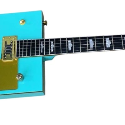 Custom Sovereign Bigsby Bo Diddley G5810 Sea Foam Green Gold Pickguard Guitar - Image 3