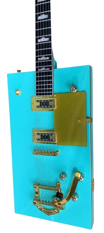 Custom Sovereign Bigsby Bo Diddley G5810 Sea Foam Green Gold Pickguard Guitar