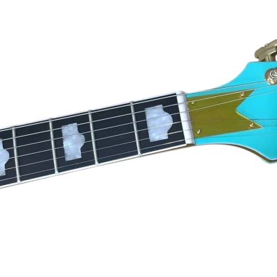 Custom Sovereign Bigsby Bo Diddley G5810 Sea Foam Green Gold Pickguard Guitar - Image 6