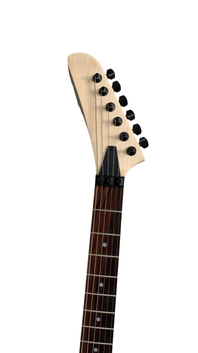 Custom Obsidian George Skull And Bones Carved Skeleton Guitar No Paint - Image 3