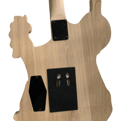 Custom Obsidian George Skull And Bones Carved Skeleton Guitar No Paint - Image 4