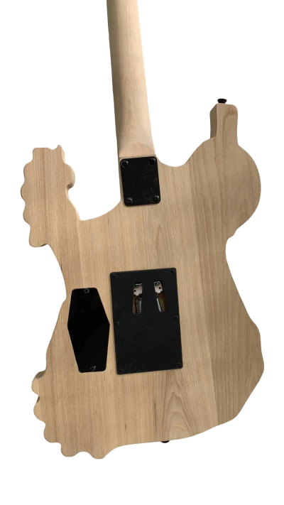 Custom Obsidian George Skull And Bones Carved Skeleton Guitar No Paint - Image 4