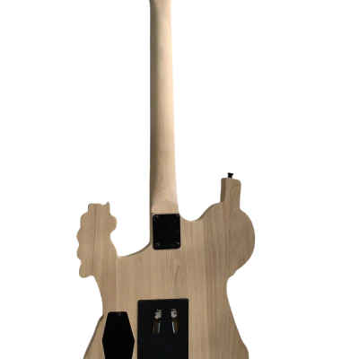Custom Obsidian George Skull And Bones Carved Skeleton Guitar No Paint - Image 5