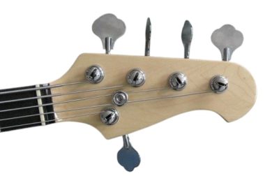 Custom Aether Sting Clifton White 5 String 1 Pickup Bass - Image 6
