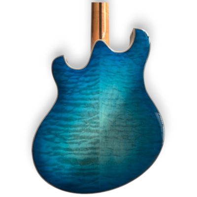 Custom Vesper Languedoc Region Fhole Bigsby Transparent Blue Spalted Maple Bracing Inside Electric Guitar - Image 2