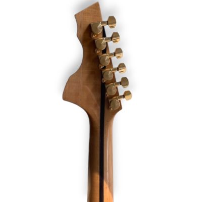 Custom Vesper Languedoc Region Fhole Bigsby Transparent Blue Spalted Maple Bracing Inside Electric Guitar - Image 3