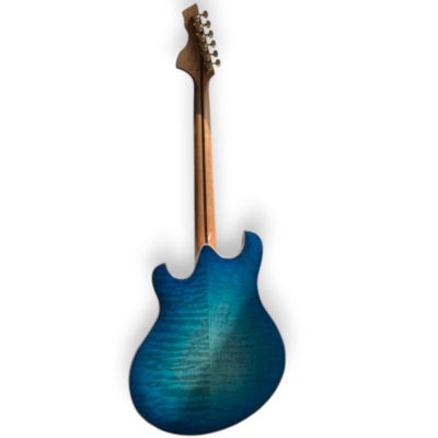 Custom Vesper Languedoc Region Fhole Bigsby Transparent Blue Spalted Maple Bracing Inside Electric Guitar - Image 4
