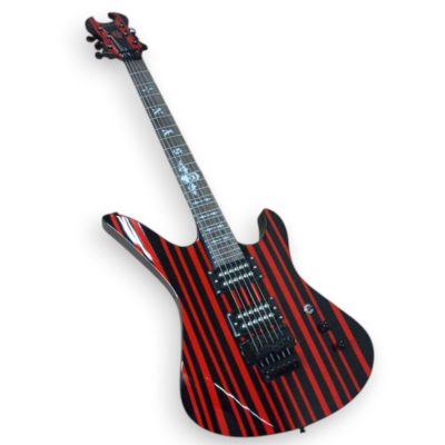 Custom Titan Synyster Gates Black Red Pinstripe Floyd Rose Tremolo Electric Guitar - Image 10