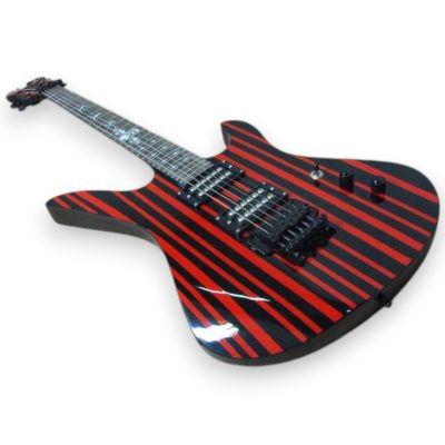 Custom Titan Synyster Gates Black Red Pinstripe Floyd Rose Tremolo Electric Guitar - Image 2