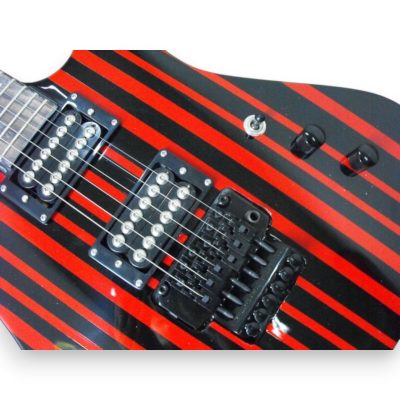 Custom Titan Synyster Gates Black Red Pinstripe Floyd Rose Tremolo Electric Guitar - Image 9