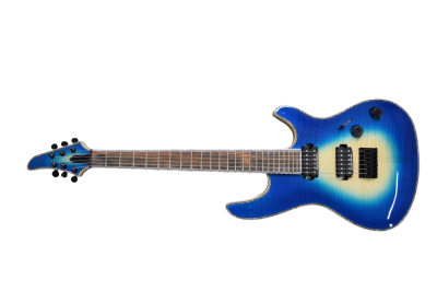 Custom Onyx Regius 6 Jeans Black 3 Tone Blue Burst 6 String Guitar - Image 3