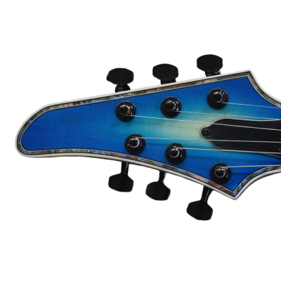 Custom Onyx Regius 6 Jeans Black 3 Tone Blue Burst 6 String Guitar - Image 6
