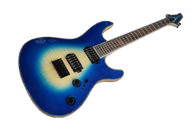 Custom Onyx Regius 6 Jeans Black 3 Tone Blue Burst 6 String Guitar - Image 8