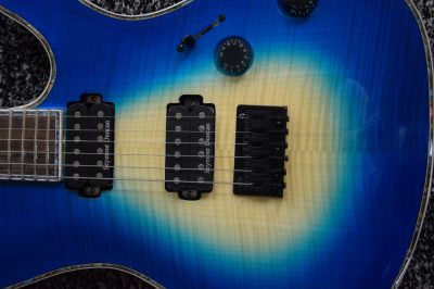Custom Onyx Regius 6 Jeans Black 3 Tone Blue Burst 6 String Guitar - Image 2