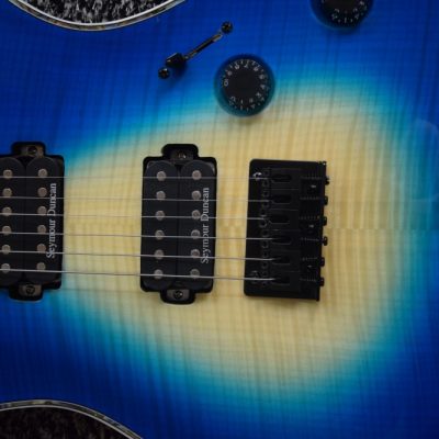 Custom Onyx Regius 6 Jeans Black 3 Tone Blue Burst 6 String Guitar - Image 2
