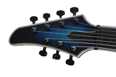 Custom Onyx Regius Black Turquoise Burst 7 String Guitar - Image 4